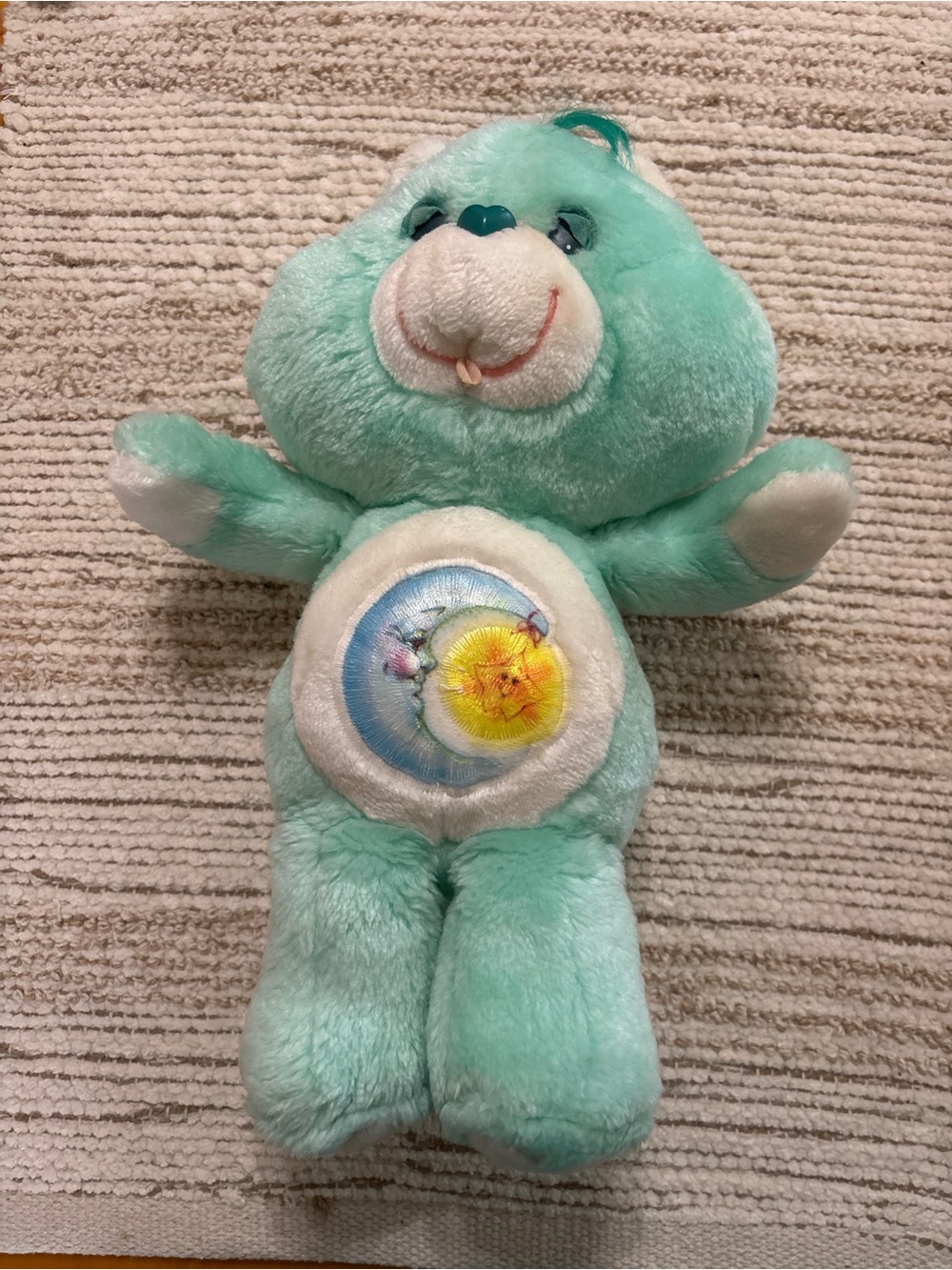 Care Bears Mint Green Plush Bear with Yellow Sunflower Tummy Badge